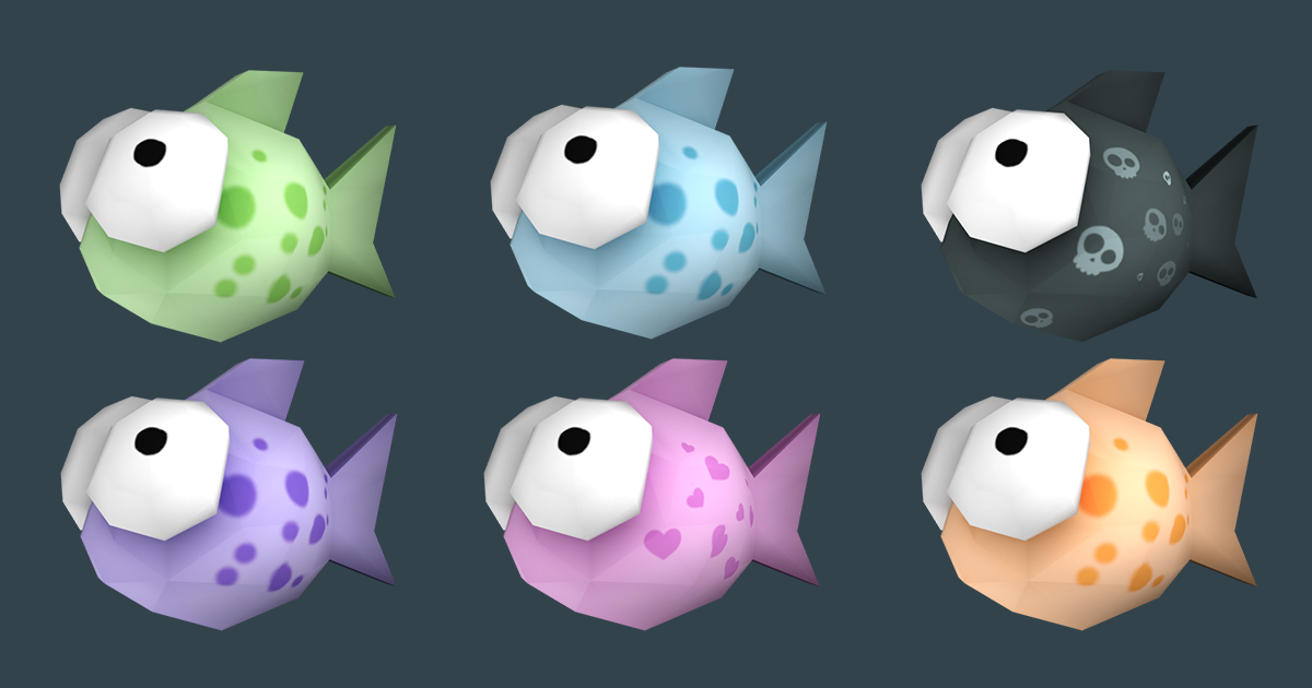 Low poly cartoony fish