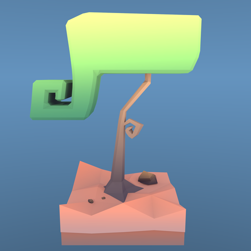 Low Poly Kringel-Baum
