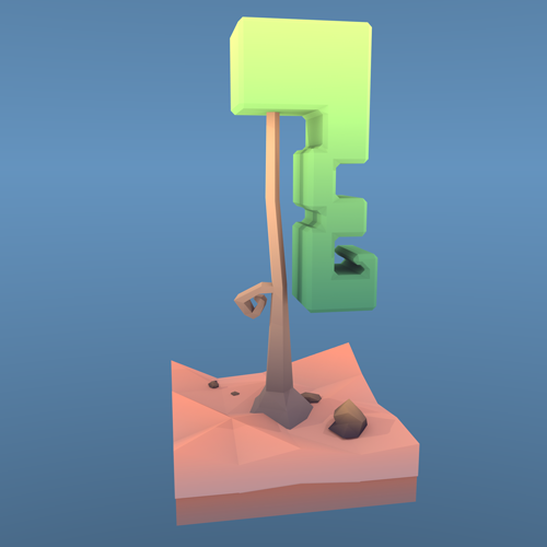 Low Poly  Locken-Baum