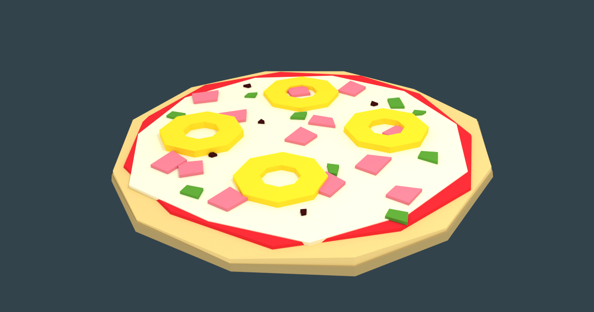 Stylized pizza hawaii