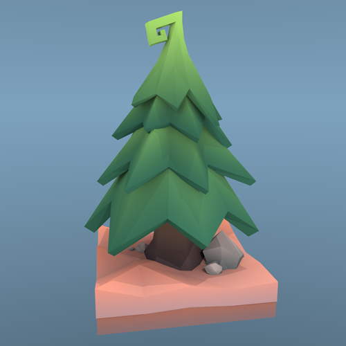 Low Poly Tanne